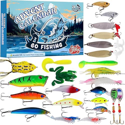 Hbbgdiy 24 -Tage -Fischerei -Adventskalender 2024 Fisch Zweikampf -Set Countdown Box Fishing Lures Neuheit Weihnachtskalender für Angler Kinder Erwachsene Strumpffüller Hbbgdiy 24 -Tage -Fischerei -Adventskalender 2024 Fisch Zweikampf -Set Countdown Box Fishing Lures Neuheit Weihnachtskalender für Angler Kinder Erwachsene Strumpffüller von Hbbgdiy