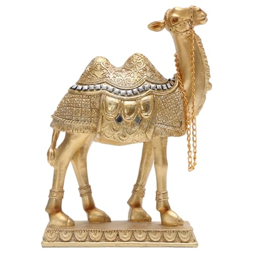 Hbbgdiy 6 × 7, 5 Zoll Golden Harz Kamelstatue, Exquisite Tierfigur für Zuhause, Büro und Tischdekor, kleines Bauernhausverzierung Hbbgdiy 6 × 7, 5 Zoll Golden Harz Kamelstatue, Exquisite Tierfigur für Zuhause, Büro und Tischdekor, kleines Bauernhausverzierung von Hbbgdiy