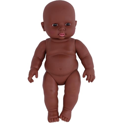 Hbbgdiy Baby Dull 12in High Realistic Simulation Safe süße weiche Plastik Neugeborene Babypuppen frühe Bildungsgeschenke für Mädchen, Junge, Afrika von Hbbgdiy