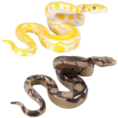 Hbbgdiy Fake Snake 2pcs 2 Stil Curl-up realistische Schlange, die wirklich lang anhaltende PVC-Spielzeug für Streich, Hintergrund, Halloween-Tier aussieht von Hbbgdiy