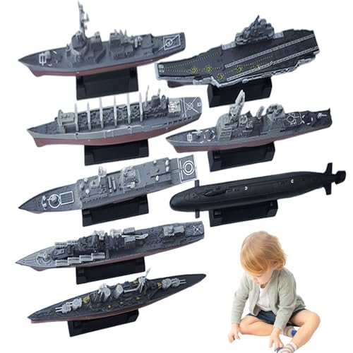Hbbgdiy Flugzeug für Flugzeugträger, 8pcs 3D Schlachtschiff Spielzeug, Plastik -U -Boot -Modell für Jungen und Mädchen Kindergeschenke von Hbbgdiy