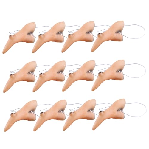 Hbbgdiy Gefälschte Nase, 12pcs lustige & realistische Vinylprothesen Hexennase mit Gurt, Halloween -Requisiten für Cosplay, Bühne, Kostüm von Hbbgdiy