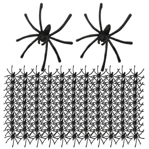 Hbbgdiy Gefälschte Spinne, 100pcs 1, 8x2 Zoll realistische Plastikspinnen für Halloween Home Party Dekorationen von Hbbgdiy