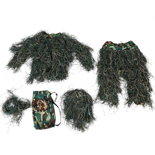 Hbbgdiy Ghillie-Anzug für Kinder Höhe 43.31-51, 18 Zoll, 5 in 1 atmungsaktivem 3D-Camo-Anzug, Jagdkleidung einschließlich Jacke, Hosen, Kapuze, Tragetasche Hbbgdiy Ghillie-Anzug für Kinder Höhe 43.31-51, 18 Zoll, 5 in 1 atmungsaktivem 3D-Camo-Anzug, Jagdkleidung einschließlich Jacke, Hosen, Kapuze, Tragetasche von Hbbgdiy