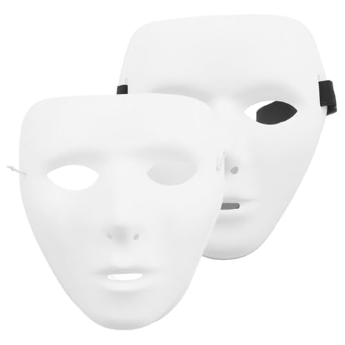 Hbbgdiy Halloween White Maske 2pcs Malbares Full Face Blindmaske mit Gurten für Maskerade -Kostümparty, Mann + Frau Hbbgdiy Halloween White Maske 2pcs Malbares Full Face Blindmaske mit Gurten für Maskerade -Kostümparty, Mann + Frau von Hbbgdiy