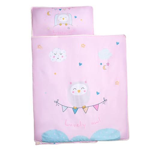 Hbbgdiy Kinder Schlafsack süßes Tiermuster Kinderschlafsbeutel mit abnehmbarem Kissen Falten leicht zu sauber zum Camping, im Innengebrauch und zum Reisen von Hbbgdiy