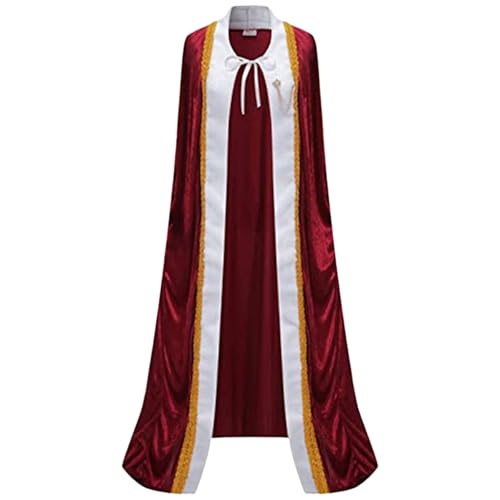 Hbbgdiy König Cape, Noble King Kostüm für Männer und Frauen Erwachsener Königin Cape Robe für Halloween, Weihnachten, Geburtstagsfeier, Schulaktivitäten, s von Hbbgdiy