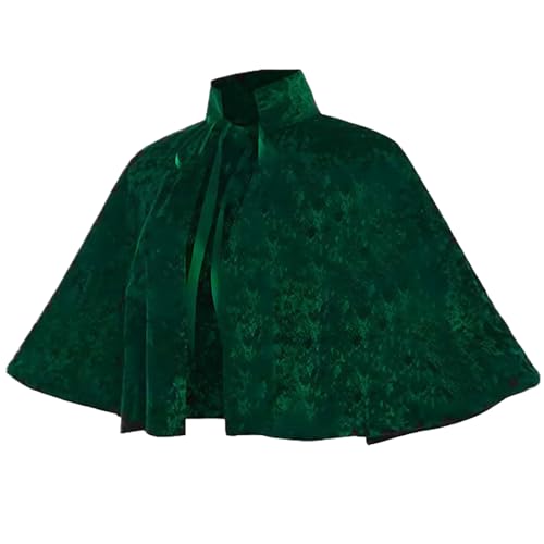Hbbgdiy Kurzer Umhang für Damen und Mädchen, mittelalterlicher Gothic-Schal, Renaissance-Samtumhang für Damen, Kostüm, Lolita-Umhang für Partys von Hbbgdiy