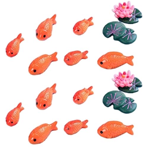 Hbbgdiy Little Fish, 16 Stcs/Set -Teichdekor beinhaltet Fisch & Lotusblumen & Blätter, süße Mini -Harz -Tiere für Innenräume, Outdoor Hbbgdiy Little Fish, 16 Stcs/Set -Teichdekor beinhaltet Fisch & Lotusblumen & Blätter, süße Mini -Harz -Tiere für Innenräume, Outdoor von Hbbgdiy
