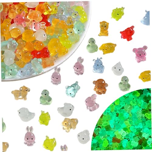 Hbbgdiy Luminöse Mini -Harz -Tiere 100pcs niedliche Cartoon 3D Glühen in den dunklen Tieren Masse für Miniaturfee -Gartenzubehör Mikrolandschaft, gemischter Stil zufällig Hbbgdiy Luminöse Mini -Harz -Tiere 100pcs niedliche Cartoon 3D Glühen in den dunklen Tieren Masse für Miniaturfee -Gartenzubehör Mikrolandschaft, gemischter Stil zufällig von Hbbgdiy