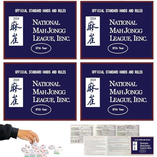 Hbbgdiy Mahjong -Karten 2024 Mahjong Card Offizielles Großdruck Mah Jong Card Table Game Score Karten 4PCs für offizielle Standardhände und Regeln von Hbbgdiy