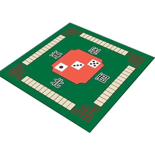 Hbbgdiy Mahjong Mat Anti-Schlupftabelle Matte 31.5x31.5 '' Rauschreduktion Mahjong Mat für Tabellenkleidung-resistente -Spielmatte für Party-Poker, Karte, Familienbrettspiele Grün Green von Hbbgdiy