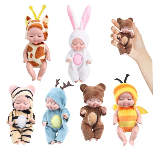Hbbgdiy Mini -Babypuppen, 6pcs 4, 3 Zoll winzig von Hbbgdiy