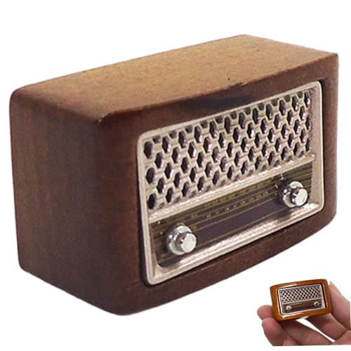 Hbbgdiy Mini Radio, 1:12 Skala Klassische Exquisite süße Miniatur -Radio -Modellpollhouse Möbeldekoration Zubehör von Hbbgdiy