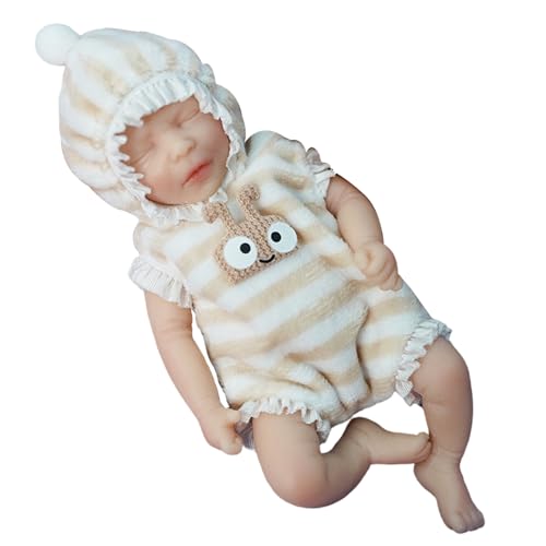Hbbgdiy Mini Silicon Baby, 6 Zoll weiche Flexible Silikon -Babypuppe, realistische Mini -Babys mit Kleidung, magnetischer Schnuller, Flasche für Kindergeschenke, Junge von Hbbgdiy