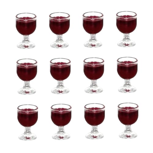Hbbgdiy Mini Weingläser, 12pcs 0, 6x0.4 Mini Wine Dollhouse Miniatures Harz 1/12 Maßstab Zubehör für Dollhouse Kitchen Toys von Hbbgdiy