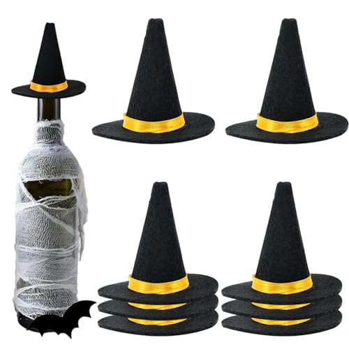 Hbbgdiy Mini Witch Hut, 8pcs 2, 8 x 2, 4 Zoll Filzhitzhut Kuchen -Topper, Weinflaschendekor für Partybevorzugungen DIY -Accessoires Handwerkshandwerk von Hbbgdiy
