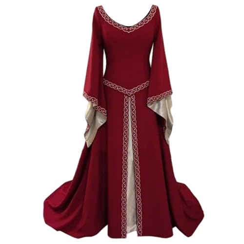 Hbbgdiy Mittelalterliche Kostüme Frauen, lange Stickerei Renaissance -Kleid, Halloween -Kostüme für Rollenspiele mit Kostüm -Geburtstagsfeier, Medium, Medium Hbbgdiy Mittelalterliche Kostüme Frauen, lange Stickerei Renaissance -Kleid, Halloween -Kostüme für Rollenspiele mit Kostüm -Geburtstagsfeier, Medium, Medium von Hbbgdiy