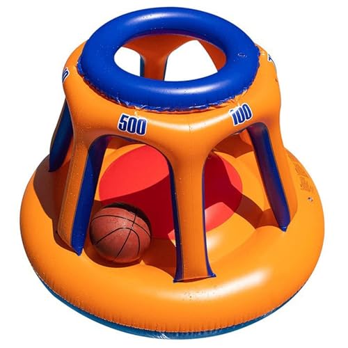 Hbbgdiy Pool -Basketball -Hoop, verdickter PVC aufblasbare schwimmende Poolbasketball -Reifen mit Ball für Kinder und Erwachsene Schwimmfeier im Innenbereich im Freien von Hbbgdiy