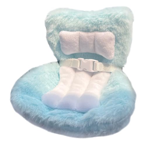 Hbbgdiy Puppenautositz, süßer Babypuppen-Autositz mit Sicherheitsgurt, funktionales Ornament, weiche, pelzige Plüschpuppensitze für die Tischanzeige mit Lüftungsclip, Blau Hbbgdiy Puppenautositz, süßer Babypuppen-Autositz mit Sicherheitsgurt, funktionales Ornament, weiche, pelzige Plüschpuppensitze für die Tischanzeige mit Lüftungsclip, Blau von Hbbgdiy