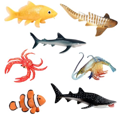 Hbbgdiy Sea Animal Toys, 7PCS Realistische Ozeantierfiguren für Wissenschaftsprojekt & Kuchen -Topper, frühe Bildungssee Kreaturen Spielzeug für Kinder Kleinkinder Hbbgdiy Sea Animal Toys, 7PCS Realistische Ozeantierfiguren für Wissenschaftsprojekt & Kuchen -Topper, frühe Bildungssee Kreaturen Spielzeug für Kinder Kleinkinder von Hbbgdiy