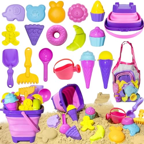 Hbbgdiy Strandsandspielzeug für Kinder, 18-teiliges lustiges und lehrreiches Sandspielzeug mit zusammenklappbaren Eimern, Schaufel, Förmchen und mehr, für Kinder von 3 4 5 6 7 Jahren Hbbgdiy Strandsandspielzeug für Kinder, 18-teiliges lustiges und lehrreiches Sandspielzeug mit zusammenklappbaren Eimern, Schaufel, Förmchen und mehr, für Kinder von 3 4 5 6 7 Jahren von Hbbgdiy