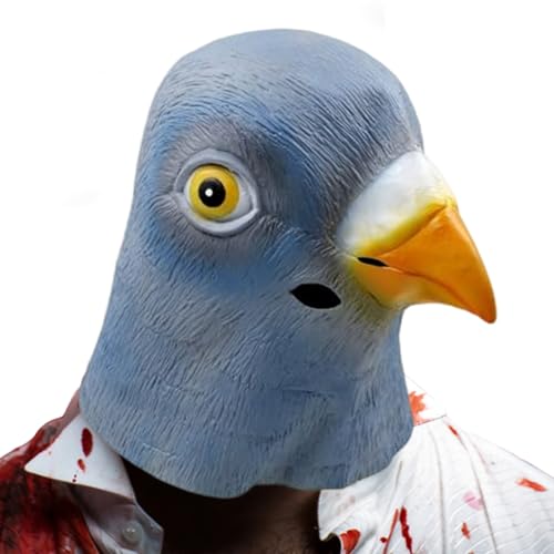Hbbgdiy Taubenmaske, Latexvogelmaske mit Luftlöchern, Vollkopf -Taube Halloween -Kostüme für Halloween -Kostümparty -Cosplay von Hbbgdiy