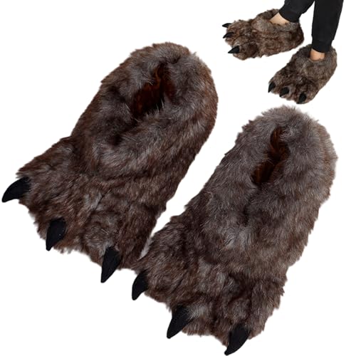 Hbbgdiy Tierschuhe, warme weiche, rutschfeste Pfotenschuhe, niedliche pelzige Füße Pfoten für Männer Halloween Animal Cosplay Theme Party, EU 42-43 Hbbgdiy Tierschuhe, warme weiche, rutschfeste Pfotenschuhe, niedliche pelzige Füße Pfoten für Männer Halloween Animal Cosplay Theme Party, EU 42-43 von Hbbgdiy