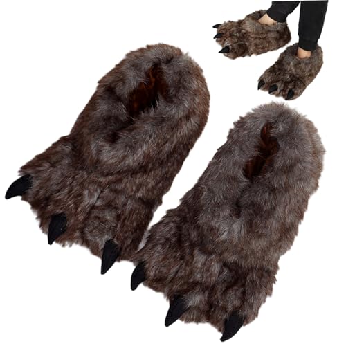 Hbbgdiy Tierschuhe, warme weiche, rutschfeste Pfotenschuhe, süße pelzige Füße Pfoten für Männer Halloween Animal Cosplay Theme Party, EU 44-45 Hbbgdiy Tierschuhe, warme weiche, rutschfeste Pfotenschuhe, süße pelzige Füße Pfoten für Männer Halloween Animal Cosplay Theme Party, EU 44-45 von Hbbgdiy