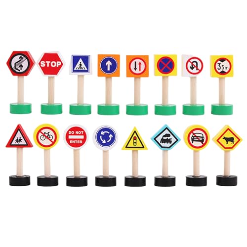 Hbbgdiy Verkehrsschilder für Kinder, 16 Prozent Holzstraßenschilder, Vorschullernbahnübergang Spielzeugstraßensicherheit für Automobilstraßen Miniatur -Display -Modellfiguren Hbbgdiy Verkehrsschilder für Kinder, 16 Prozent Holzstraßenschilder, Vorschullernbahnübergang Spielzeugstraßensicherheit für Automobilstraßen Miniatur -Display -Modellfiguren von Hbbgdiy