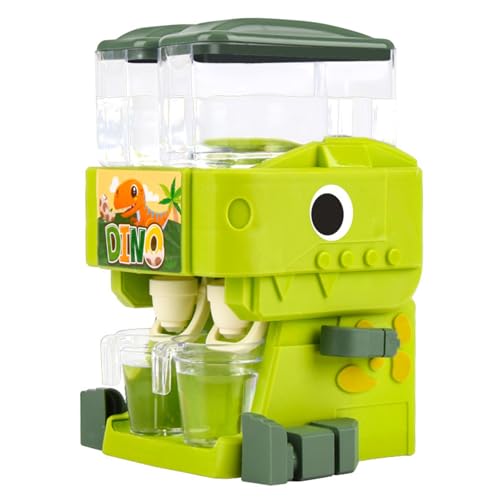 Hbbgdiy Wasserspender für Kinder Dinosaurierform Dual Outlet Netter Mini Wasserspender mit Tassen Rotationsarm und Bein Dual Wassertank grüner Kinder, für von Hbbgdiy