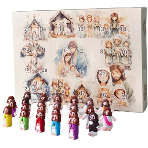 Hbbgdiy Weihnachtsab Adventskalender 2024 24 Tage Countdown, 24 Verschiedene Jesus Mini -Puppen 1, 4 x 0, 5 Zoll, lustige religiöse Weihnachtskalender für Jungen Mädchen Kinder Geschenke Hbbgdiy Weihnachtsab Adventskalender 2024 24 Tage Countdown, 24 Verschiedene Jesus Mini -Puppen 1, 4 x 0, 5 Zoll, lustige religiöse Weihnachtskalender für Jungen Mädchen Kinder Geschenke von Hbbgdiy
