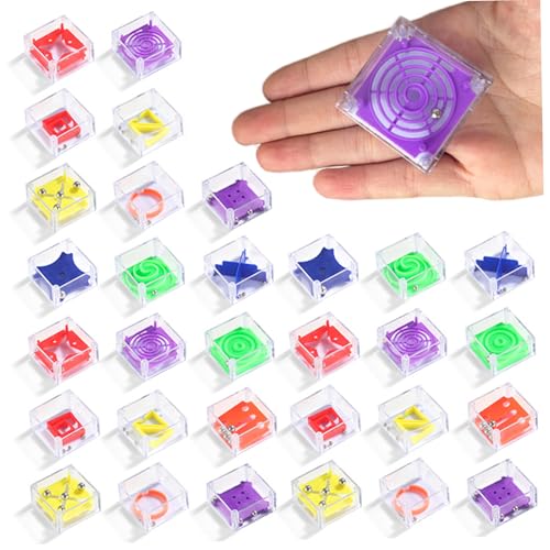 Hirnteaser -Rätsel, 1, 4x1.4x0, 7 Zoll 24 pcs Plastik -Mini -Rätsel, frühe Labyrinthball Tragbare Mini -Spiele für Kinder Teenager und Erwachsene. von Hbbgdiy