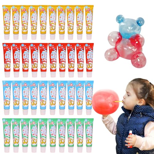 Plastikblasen mit Stroh 32 Sets Easy & Fun Blow Plastikblasen für Kinder tragbare Blasenspielzeug für Schule, Party, Innenräume, Außengeschenke, Geburtstagsgeschenke von Hbbgdiy