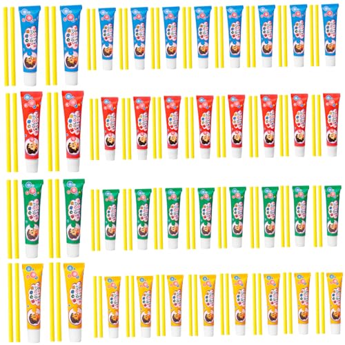 Plastikblasen mit Stroh 40 Sets Easy & Fun Blow Plastikblasen für Kinder tragbare Blasenspielzeug für Schule, Party, Innenräume, Außengeschenke, Geschenke für Kinder, zufällige Farbe von Hbbgdiy