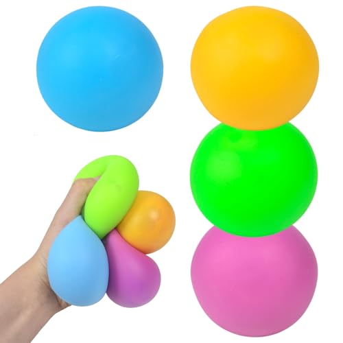 Stressbällchen für Erwachsene, Handübungsball 4pcs 2, 4 Zoll langsam aufsteigender Squish Ball, Angst Stress Relief Squeeze Spielzeug für Kinder von Hbbgdiy