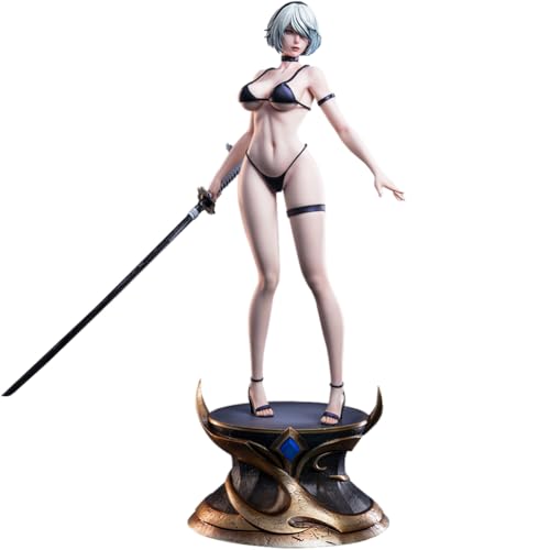 Hcenxan 2B Actionfigur Anime Spiel Charaktere Modell 50cm Stehende Bademode Stil Mit Austauschbarem Zubehör Figur Desktop Ornamente, Geschenke Für Freunde von Hcenxan