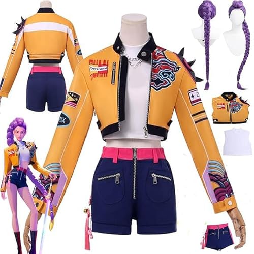 Hcenxan Anime Zoey Cosplay Kostüm Rumi Outfit Mira Rollenspiel Uniform Komplettes Set Halloween Party Karneval Dress Up mit Perücke Ring Ohrringe für Fraue Hcenxan Anime Zoey Cosplay Kostüm Rumi Outfit Mira Rollenspiel Uniform Komplettes Set Halloween Party Karneval Dress Up mit Perücke Ring Ohrringe für Fraue von Hcenxan