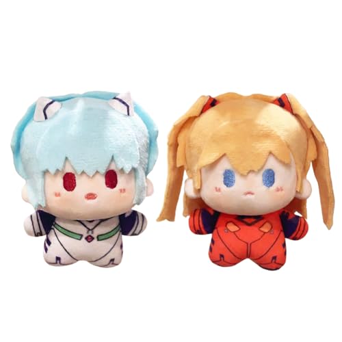 Hcenxan Ayanami Rei 2PCS PlüSchkissen Anime Netter Charakter PlüSchkissen Schultasche AnhäNger Anime Figur SammlerstüCke Geburtstagsgeschenk von Hcenxan