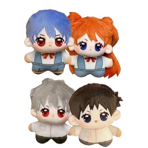 Hcenxan Ayanami Rei 4PCS PlüSchkissen Anime Netter Charakter PlüSchkissen Schultasche AnhäNger Anime Figur SammlerstüCke Geburtstagsgeschenk von Hcenxan