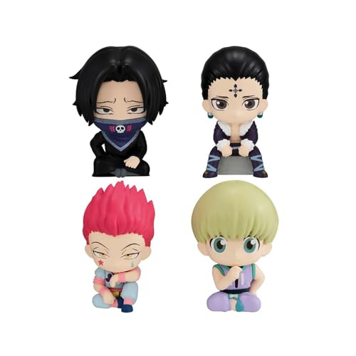 Hcenxan Hisoka Figur 4pcs Look-Up Figur Anime Charakter Set 6cm Sitzhaltung Look-Up Modell Schlafzimmer Schreibtisch Auto Ornament Geburtstage Dekoration von Hcenxan