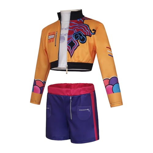 Hcenxan Rumi Cosplay Kostüm mit Perücke Jacke Shorts Anzug Zoey Outfits Mira Bühnenuniform Suit Mädchen Outfits Stage Uniform für Halloween Anime Character Dress Up Full Set von Hcenxan