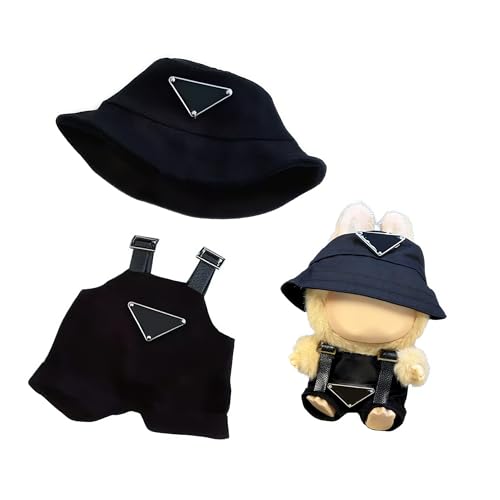 Kleidung für Puppen (keine Puppe), kompatibel mit 15-17 cm Puppen nur als Zubehör, Premium-Puppen-Overalls-Outfit mit Hut und Overalls, Edgy Chic-Kleidung für Verkleidungen, einzigartiger Stil von Hcnzdwe
