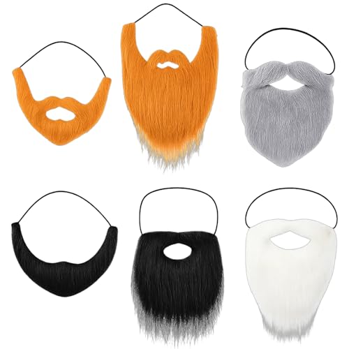 Fake Beard, Fake Bart, 6-teiliges Set, Vollbaet, Bart Kostüm, Bärte zum Ankleben, für Halloween, Weihnachtsfeier, Mottoparty Fake Beard, Fake Bart, 6-teiliges Set, Vollbaet, Bart Kostüm, Bärte zum Ankleben, für Halloween, Weihnachtsfeier, Mottoparty von HcvGcm