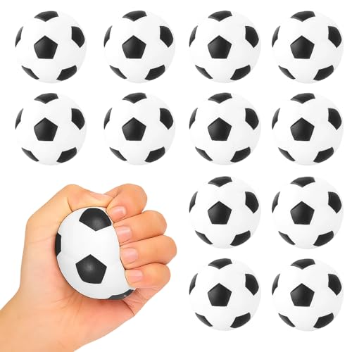 Stressball, Faszinierendes Mini Fussball 12er Set, Effektiver Anti Stress Ball Für Kinder Und Erwachsene Zur Sofortentspannung, Stilsichere Fussball Deko Und Zubehör Für Party von HcvGcm