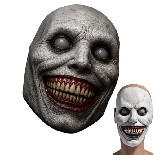 Horror Maske, Gruselige Halloween Maske Mit Lächelndem Gesicht, Extrem Realistische Dämonenmaske Ab 18, Ideal Für Horrorpartys Und Cosplay Horror Maske, Gruselige Halloween Maske Mit Lächelndem Gesicht, Extrem Realistische Dämonenmaske Ab 18, Ideal Für Horrorpartys Und Cosplay von HcvGcm
