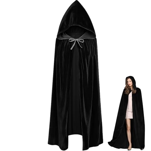 Roter Umhang Mit Kapuze, Schwarzer Umhang Für Halloween Und Mittelalter, Langlebiges Kostüm Für Damen Und Herren, 170 Cm Länge Roter Umhang Mit Kapuze, Schwarzer Umhang Für Halloween Und Mittelalter, Langlebiges Kostüm Für Damen Und Herren, 170 Cm Länge von HcvGcm