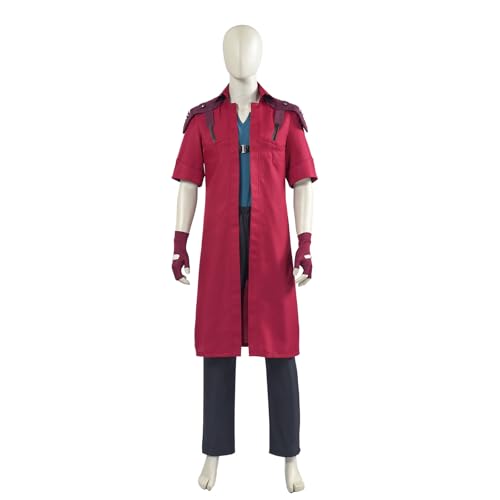 Devil Cry Dante Cosplay Kostüm DMC Devil Hunter Dante Mantel Windbrecher Trench Outfits für Erwachsene Männer Halloween (Fullset-1, X-Small) von Hczetsac