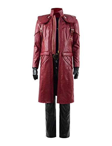 Devil Cry Dante Cosplay Kostüm DMC Devil Hunter Dante Mantel Windbrecher Trench Outfits für Erwachsene Männer Halloween (Fullset-2, Medium) von Hczetsac