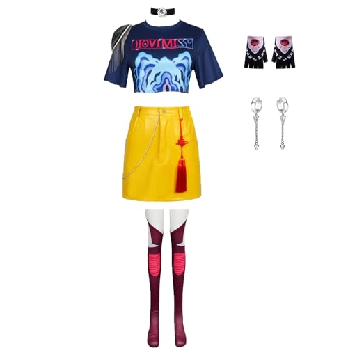 Hczetsac Anime Demon Hunters Kostüm Womens Rumi Cosplay Outfit Mira Rollenspiel Uniform Komplettes Set für Halloween (Mira Adult, S) von Hczetsac